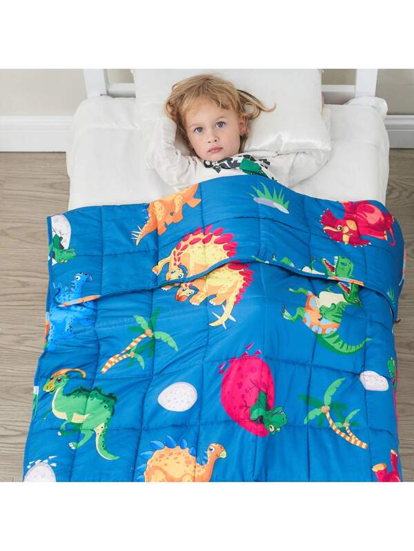 Kids Blanket Weighted Blanket Kids,Cooling Breathable Heavy Blanket Throw With Premium Glass Bead For Sleeping ,Comfortable Weighted Throw Blanket Perfect For 40-60lbs The Best Gift For Boys And Girls (36"X48", 5lbs)Pink Unicorn,Cow Color,Fluorescent Dinosaur,Gray Starry Sky Dinosaurs-blue