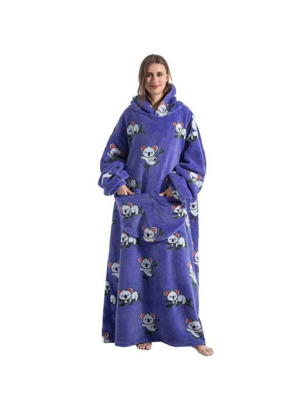 Wearable Blanket Unisex Sherpa Fleece Hoodie Blanket With Pocket ?C Cozy, Warm, Stylish & Machine Washable, Perfect For Adults Koala