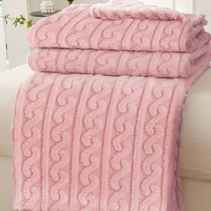 1pc Super Soft & Comfortable Plush Baby Blanket, Suitable For Girls & Boys, Fluffy Infant Stroller Wrap, Newborn Crib Bedding, Baby Shower Gift Pink