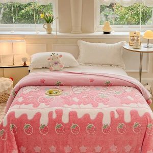 1pc Snowflake Flower Children's Blanket, Thin Breathable Children's Throw Blanket, Super Soft And Comfortable Children's Bedding, Suitable For Children's Rooms And Living Rooms Multicolor